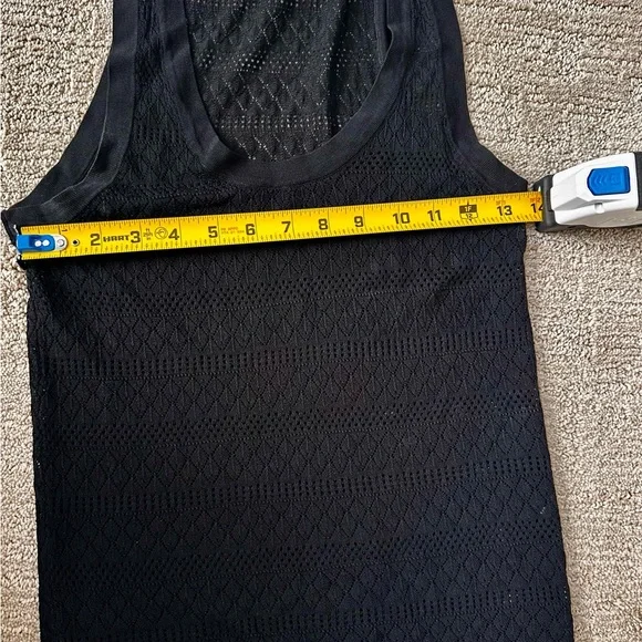 Zara Black Fitted Soft Stretch Mesh Racerback Tank Top - Picture 4 of 4